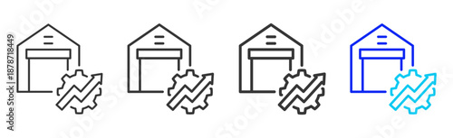 Supply Growth icon set collection creative outline style for product lifecycle management with multiple thickness variations suitable for digital branding and UI design