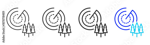 Impact Analysis icon set collection creative outline style for product lifecycle management with multiple thickness variations suitable for digital branding and UI design