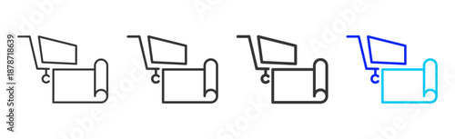 Design Supply icon set collection creative outline style for product lifecycle management with multiple thickness variations suitable for digital branding and UI design