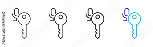 Access Voice icon set collection creative outline style for product lifecycle management with multiple thickness variations suitable for digital branding and UI design