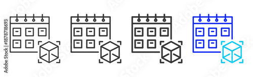 Time Design icon set collection creative outline style for product lifecycle management with multiple thickness variations suitable for digital branding and UI design