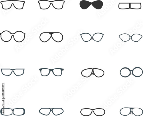 Glasses and Eyeglasses Fashion Vector Illustration