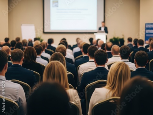 Wallpaper Mural Business conference audience listening to speaker in conference hall Torontodigital.ca