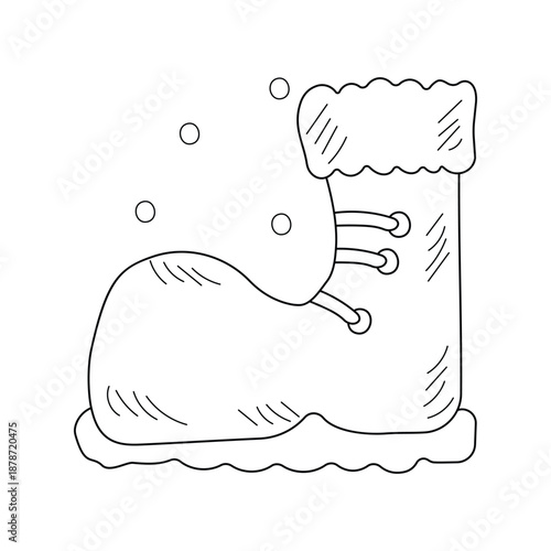 Shoe  doodle icon with white background vector stock illustration