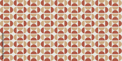Abstract Retro Circles Geometric Seamless Vector Pattern Minimal Design Trendy Fashion Colors Rounded Soft Concept Perfect for Allover Fabric Print or Wall Paper Milky Brown Amber Brown Tones