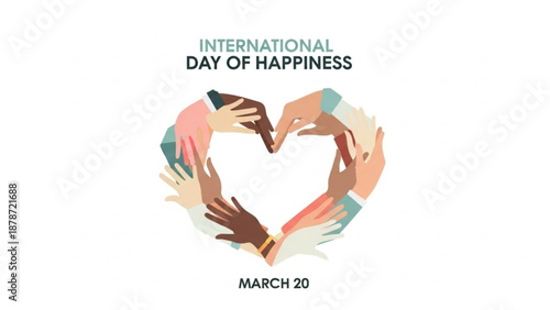 Hands forming a heart shape representing International Day of Happiness  