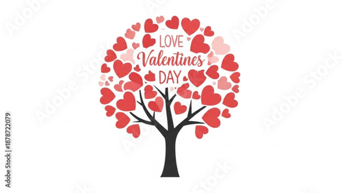 Heart-shaped tree representing love for Valentine's Day  