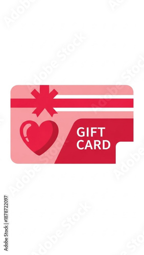 Gift card design with heart symbol for Valentine's Day  