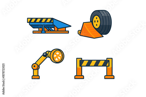 Construction and industrial equipment icons