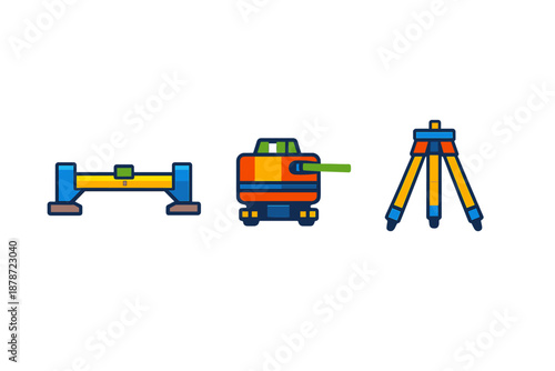 Construction tools icons on a gradient background