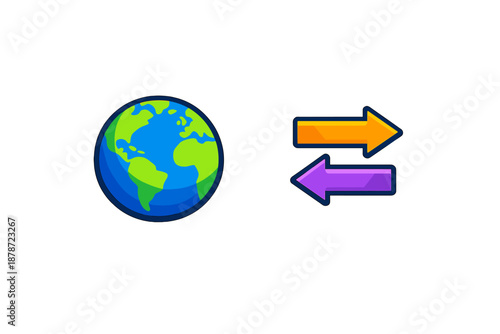 Earth and directional arrows