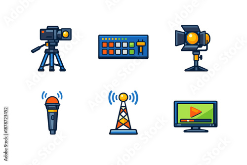 Media and Broadcast Equipment Icons