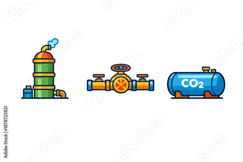 Industrial icons for carbon capture and storage