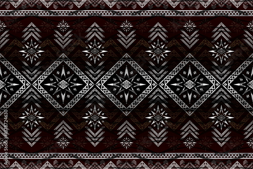 Seamless brown tribal pattern fabric 