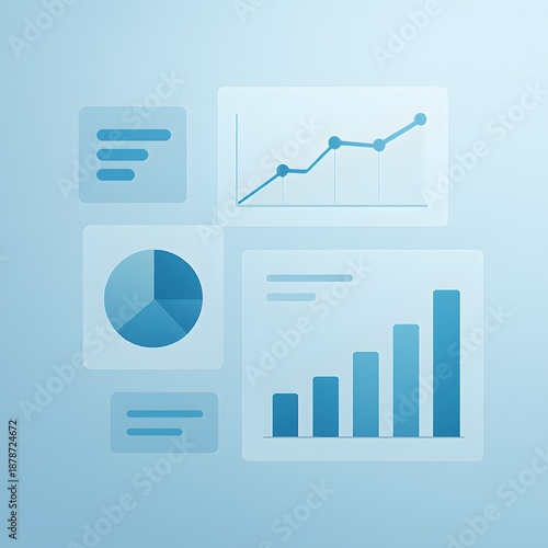 Business Data Analytics Dashboard with Charts and Growth Metrics
