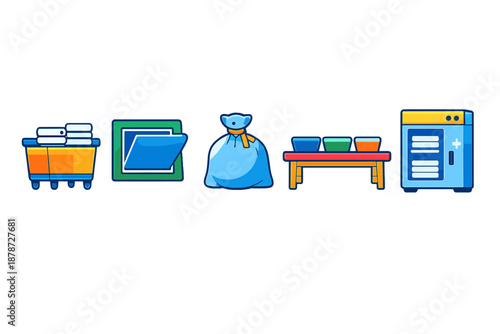 Collection of Laundry and Cleaning Icons