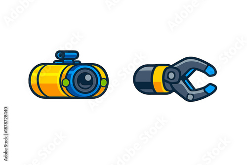 Camera and Robotic Claw Icons