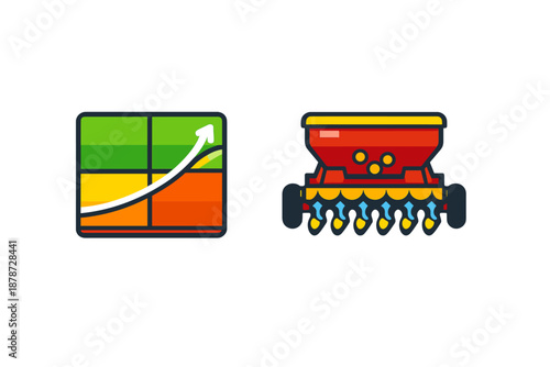 Graph and Seed Planter Icons