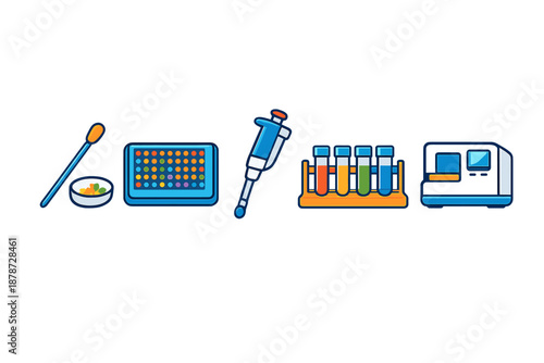 Set of science laboratory icons