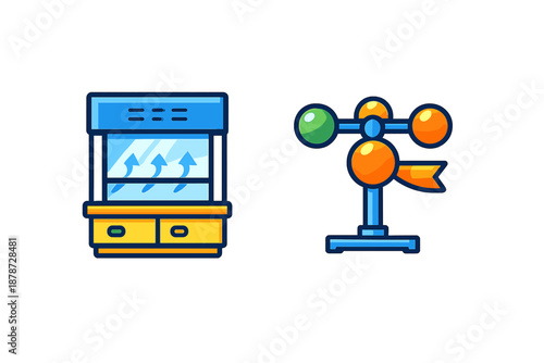 Laboratory fume hood and anemometer icons