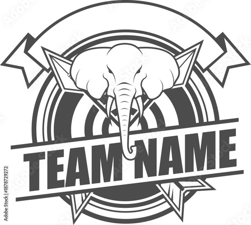 Elephant Team Name Logo Sports Emblem