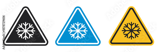 Cold warning icons set, vector illustration for mobile and web apps, UI design elements, alert systems, safety symbols, notification graphics.