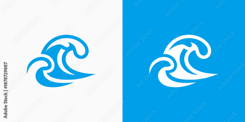 Fototapeta premium Wave vector logo design with modern, simple, clean and abstract style.