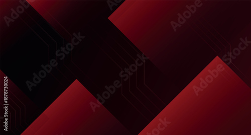 Dark red background with glowing abstract square design and futuristic horizontal line decoration. Modern future technology concept. Vector Illustration VOL. 5
