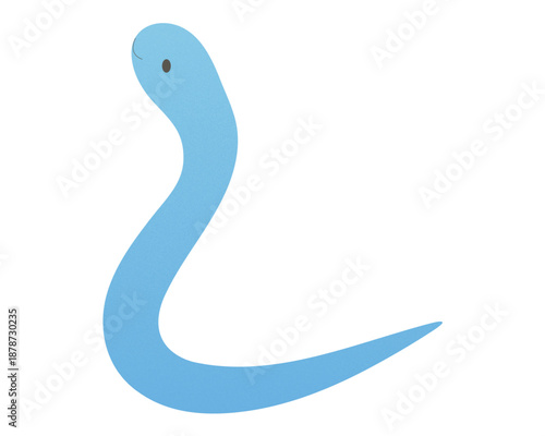 Cute Blue Snake Zodiac Character