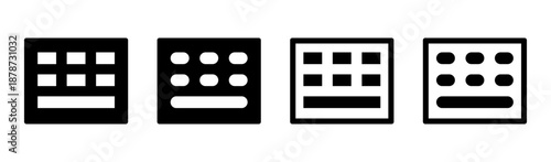 Keyboard icon set. Vector black flat icon isolated on white background.