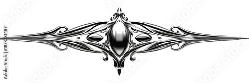 장식적인 중앙 보석과 함께 대칭적인 예술적인 패턴을 가진 투명한 그래픽 리소스