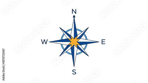 Compass rose with N S E W directions