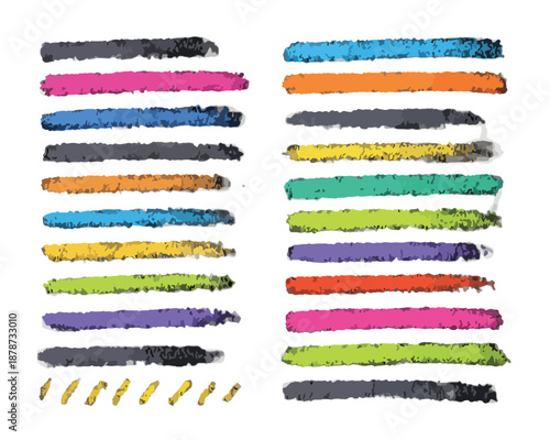 다채로운 색상의 투명한 브러시 스트로크와 페인트 질감이 돋보이는 추상적인 디자인 요소