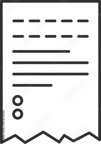 A simple receipt icon isolated on transparent background