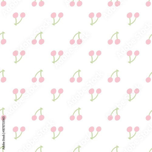 seamless pattern with pink cherry