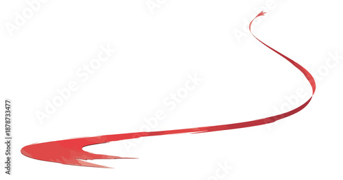 흰 배경에 붉은색 물감 자국이 투명하게 퍼져나가는 추상적인 그래픽 디자인