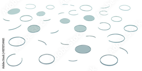 Abstrakcyjny wzór z przezroczystymi i wypełnionymi kółkami na białym tle, grafika wektorowa.