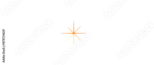 Mały, pomarańczowy efekt blasku gwiazdy lub iskry na przezroczystym tle, idealny do dekoracji cyfrowej.