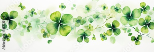 Hand-painted watercolor clover leaves make perfect for st. Patrick's day celebrations and irish-themed designs