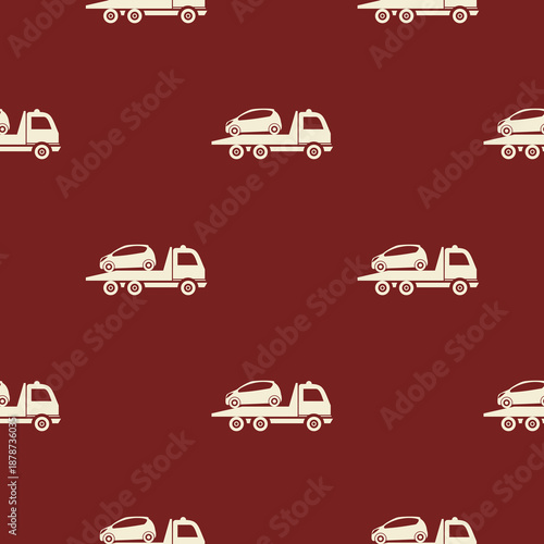 Roadside assistance seamless pattern isolated on color background