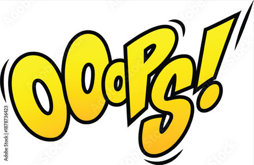 Comic Style Oops Exclamation Text for Expressive Design