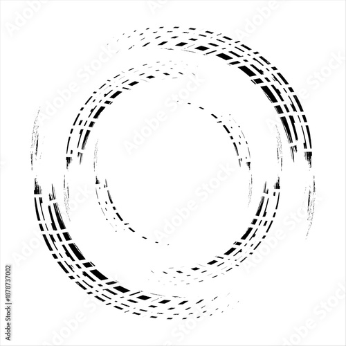 Grunge tire track, wheel braking marks. Truck, car or motorcycle tread pattern silhouette. Auto race,