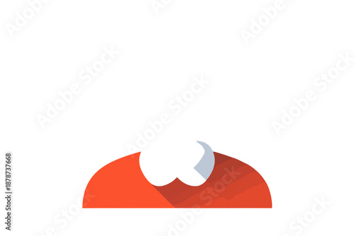 Dettaglio di bocca stilizzata con ombra lunga, icona piatta e minimalista su sfondo trasparente.