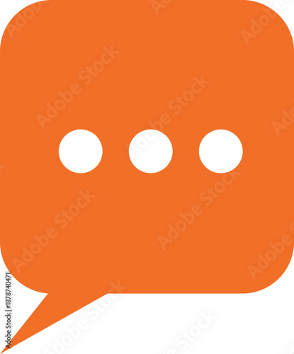orange speech bubble with three white circles