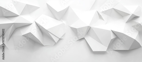 Abstract geometric pattern of interlocking white polygons