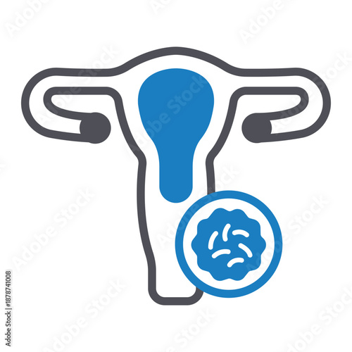 Ovary Uterus Vector Icon which can easily modify or edit