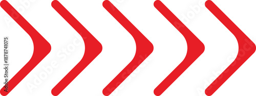 red arrows pointing right in a row on white background