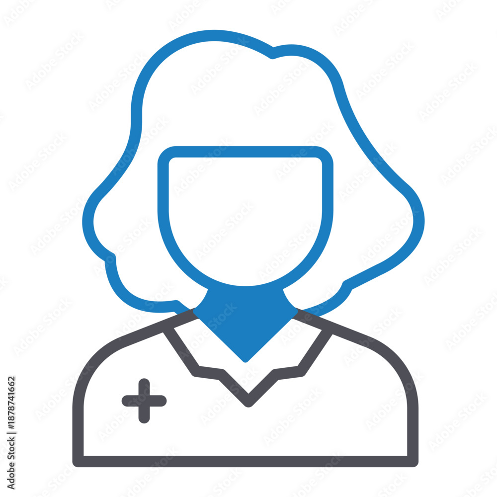 Obraz premium Female Doctor Vector Icon which can easily modify or edit