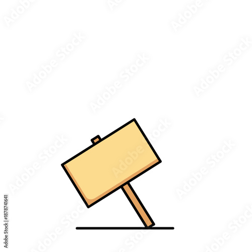 A simple wooden sign on a stick for messages and protest