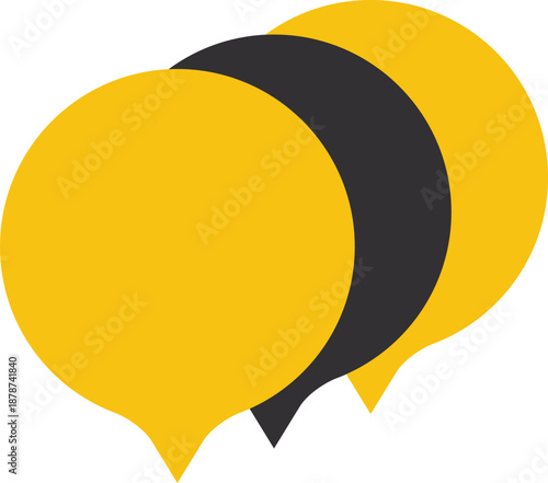 Set of Three Colorful Speech Bubbles Illustration